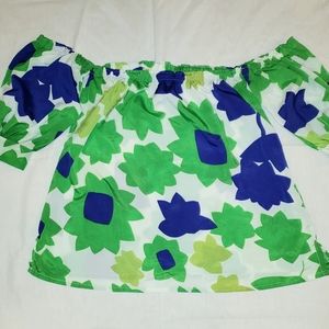 Cold shoulder floral summer top blouse small mediu